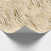 Gold Cream Glitzy Glitter Zebra Print Cadeaupapier (Hoek)