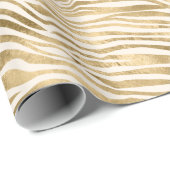 Gold Cream Glitzy Glitter Zebra Print Cadeaupapier (Rol Hoek)