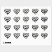 Gold Cream Glitzy Glitter Zebra Print Hart Sticker (Vel)