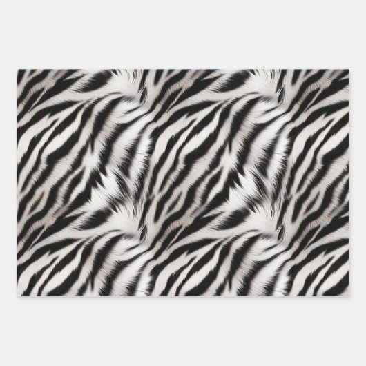 Gold Cream Glitzy Glitter Zebra Print Inpakpapier Vel (Voorkant 3)