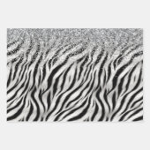 Gold Cream Glitzy Glitter Zebra Print Inpakpapier Vel (Voorkant)
