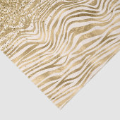 Gold Cream Glitzy Glitter Zebra Print Tissuepapier (Detail)