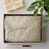 Gold Cream Glitzy Glitter Zebra Print Tissuepapier (Geschenk)