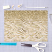 Gold Cream Glitzy Glitter Zebra Print Tissuepapier (Craft)