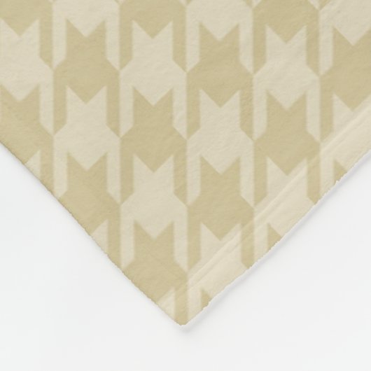Gold Cream Houndstooth Fleece Deken (Hoek)
