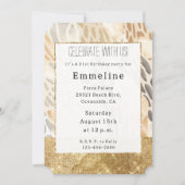 Gold Cream Ivoor Animal Print Abstract Kaart (Voorkant)