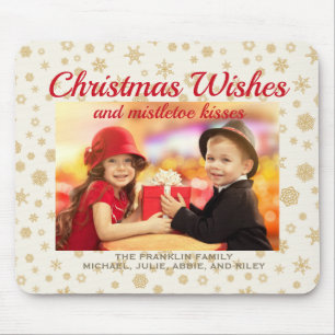 Gold Cream-kerstsnowflakes maken foto-cadeau Muismat