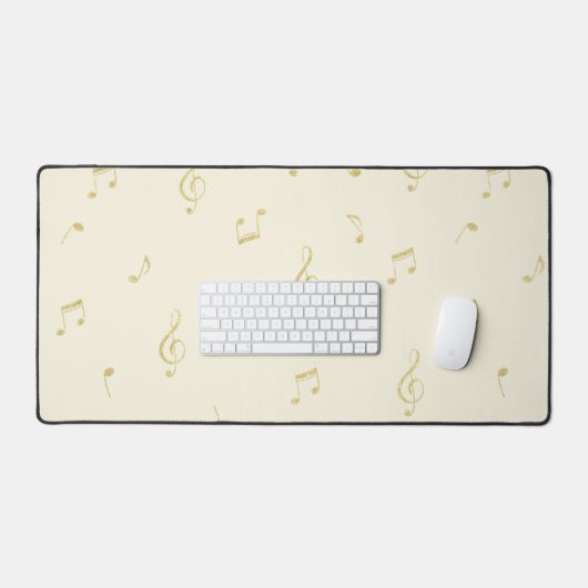 Gold Cream Music Notes Bureaumat (Keyboard & Muis)