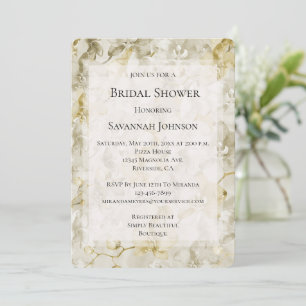 Gold Cream Orchid Flowers Vrijgezellenfeest Kaart