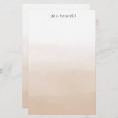 Gold Cream Peach Ombre Briefpapier (Voorkant / Achterkant)