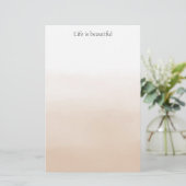 Gold Cream Peach Ombre   Briefpapier (Staand voorkant)