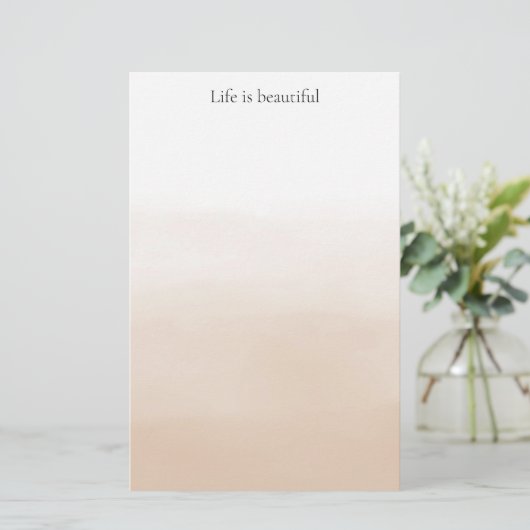 Gold Cream Peach Ombre   Briefpapier (Staand voorkant)