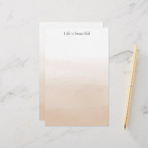 Gold Cream Peach Ombre Briefpapier