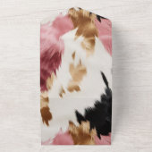 Gold Cream Roze Zwart Cowgirl Koeienhuid All In One Uitnodiging (Buitenkant)