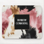 Gold Cream Roze Zwart Cowgirl Koeienhuid Muismat (Voorkant)
