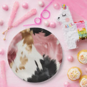 Gold Cream Roze Zwart Cowgirl Koeienhuid Papieren Bordje (Feest)