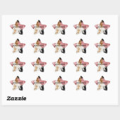 Gold Cream Roze Zwart Cowgirl Koeienhuid Ster Sticker (Vel)