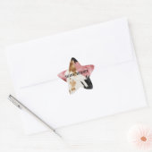 Gold Cream Roze Zwart Cowgirl Koeienhuid Ster Sticker (Envelop)