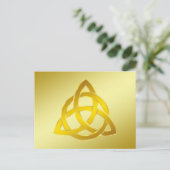 Gold Cream Trinity Knot Celtic Waterverf Briefkaart (Staand voorkant)