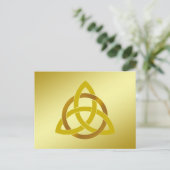Gold Cream Trinity Knot Celtic Waterverf Briefkaart (Staand voorkant)