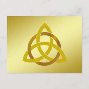 Gold Cream Trinity Knot Celtic Waterverf Briefkaart