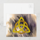 Gold Cream Trinity Knot Celtic Waterverf Briefkaart (Voorkant / Achterkant)