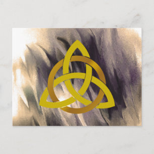 Gold Cream Trinity Knot Celtic Waterverf Briefkaart