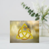 Gold Cream Trinity Knot Celtic Waterverf Briefkaart (Staand voorkant)