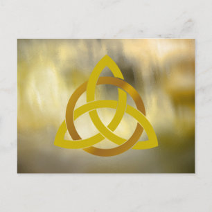 Gold Cream Trinity Knot Celtic Waterverf Briefkaart