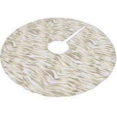 Gold Cream White Zebra Animal Print Kerstboom Rok (Gekanteld)