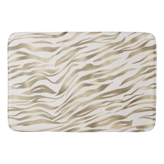 Gold Cream Zebra afdrukken Badmat (Voorkant)