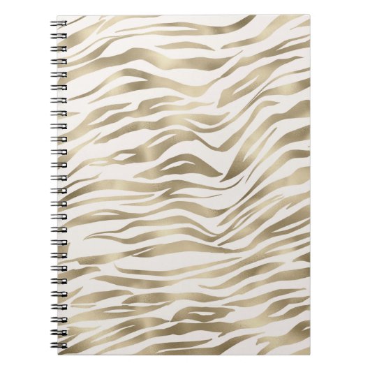 Gold Cream Zebra afdrukken Notitieboek (Voorkant)