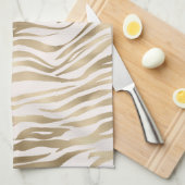 Gold Cream Zebra afdrukken Theedoek (Quarter Fold)
