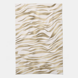 Gold Cream Zebra afdrukken Theedoek