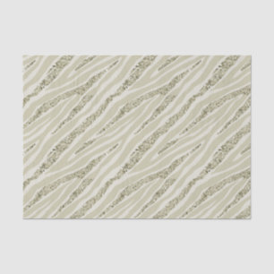 Gold Cream Zebra Print Glitter Tissuepapier