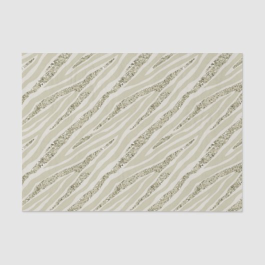 Gold Cream Zebra Print Glitter Tissuepapier (Voorkant)