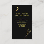 *~* Gold Crescent Moon Gold Greenerves Visitekaartje (Achterkant)