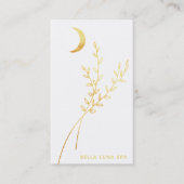 *~* Gold Crescent Moon Gold Greenerves Visitekaartje (Voorkant)