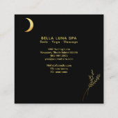 ** Gold Crescent Moon Gold-olievlekken Vierkante Visitekaartje (Achterkant)