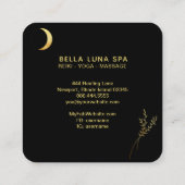 *~* Gold Crescent Moon. Goud olievlek Vierkante Visitekaartje (Achterkant)