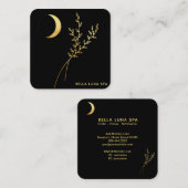 *~* Gold Crescent Moon. Goud olievlek Vierkante Visitekaartje (Voorkant / Achterkant)