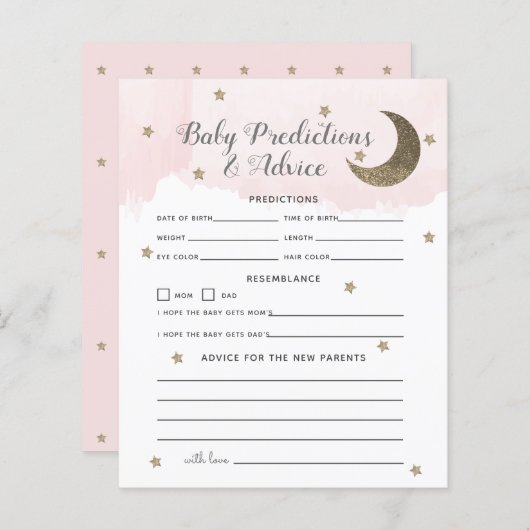 Gold Crescent Moon Pink Baby Voordicties en advies (Voorkant / Achterkant)
