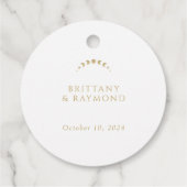 Gold Crescent Moon Wedding Favor Labels (Achterkant)