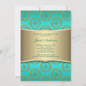 Gold Crest Blauwgroen vrouwen 50ste verjaardagsfee Kaart (Achterkant)