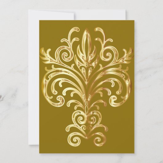 Gold Crest bruiloft uitnodiging (Achterkant)