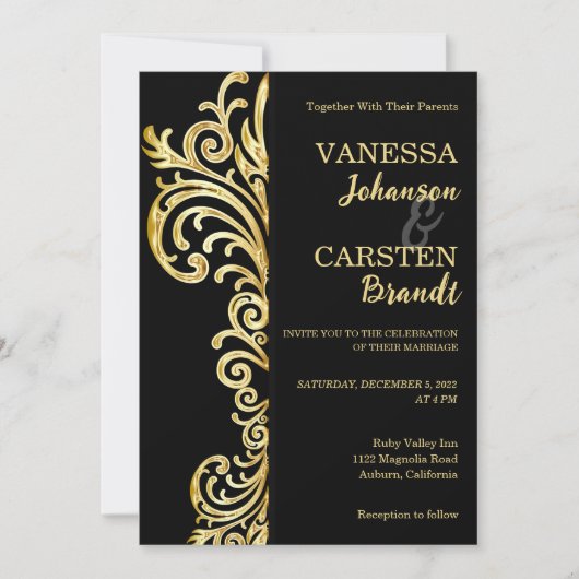 Gold Crest bruiloft uitnodiging (Voorkant)