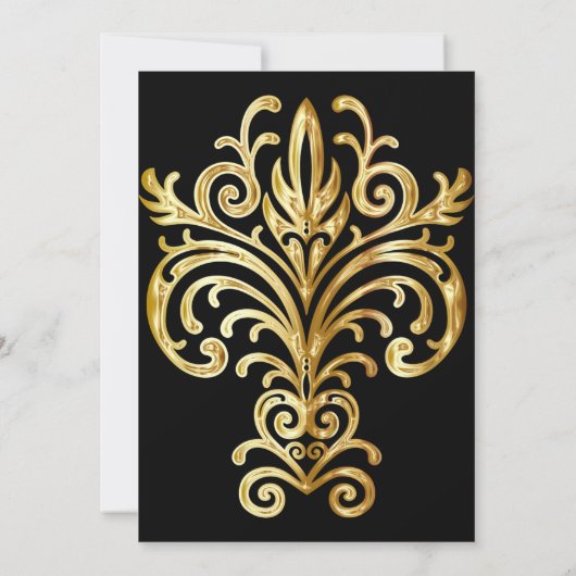 Gold Crest bruiloft uitnodiging (Achterkant)