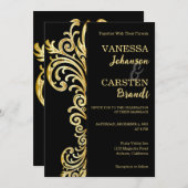 Gold Crest bruiloft uitnodiging (Voorkant / Achterkant)