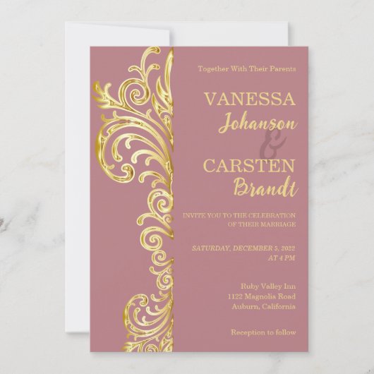 Gold Crest bruiloft uitnodiging (Voorkant)