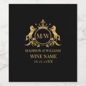 Gold Crest cirkel en 2 paarden, badge koninklijke  Wijn Etiket (Enkel label)